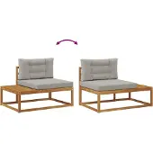 vidaXL Buiten bank set Massief Acacia Hout en Polyester