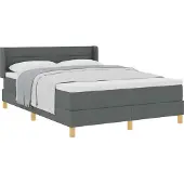 vidaXL Boxspring bed met matras Donkergrijs 200 x 140 cm Stof