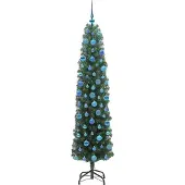 vidaXL Kunstkerstboom Groen 180 cm PVC en Staal en Kunststof