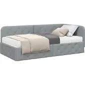 vidaXL Hoek Bed Frame Lichtgrijs 100 x 200 cm Stof