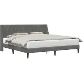 vidaXL Bedframe met hoofdeinde Donkergrijs 180 x 200 cm Fluweel