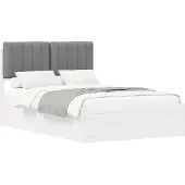 vidaXL Bedframe met Gevoerde Hoofdbord Lichtgrijs 120 x 190 cm