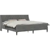 vidaXL Bedframe met matras met matras Donkergrijs 200 x 200 cm Fluweel