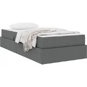 vidaXL Opbergbed met matras Donkergrijs 90 x 200 cm Polyester