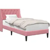 vidaXL Bedframe met hoofdeinde Roze 100 x 200 cm Fluweel
