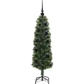 vidaXL Kunstkerstboom Groen 120 cm PVC en Staal en Kunststof