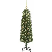 vidaXL Kunstkerstboom Groen 120 cm PVC en Staal en Kunststof