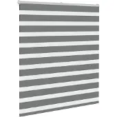 vidaXL Dubbele rolgordijn, donkergrijs, 130x150 cm, stofbreedte 125,9 cm, polyester