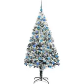 vidaXL Kunstkerstboom Wit 180 cm PVC en Staal en Kunststof