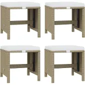 vidaXL 19-delige Tuinset met kussens poly rattan beige