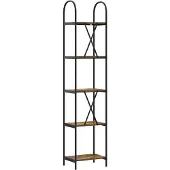 vidaXL Boekenplank 5-laags 40 x 30 x 183 cm Bewerkt hout Rook Eiken