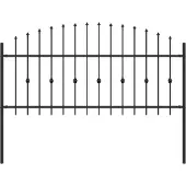 vidaXL Spike Fence ASTEN 200 x 130 cm Gepoedercoat staal Zwart