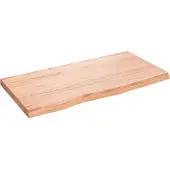 vidaXL Wastafelblad 80x40x(2-4) cm behandeld massief hout lichtbruin