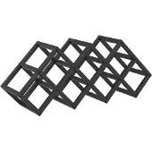 vidaXL Wijnrek Zwart Eiken 63 x 16,5 x 25 cm Gepoedercoat staal