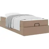 vidaXL Bedframe met matras Anders 2 st Tan PVC