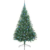 vidaXL Kunststof Voorverlichte Kerstboom met 300 LED Groen 210 cm PVC