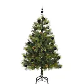 vidaXL Kunstmatige Scharnierende Kerstboom met Kegels Groen 150 cm