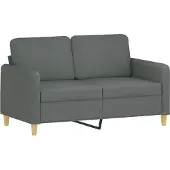 vidaXL Tweezitsbank 120 cm stof donkergrijs