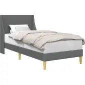vidaXL Bedframe met hoofdeinde Donkergrijs 90 x 190 cm Stof