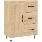 vidaXL Hoge kast 69,5x34x180 cm bewerkt hout sonoma eikenkleurig