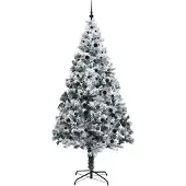 vidaXL Kunstkerstboom Wit 240 cm PVC en Staal en Kunststof