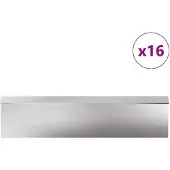 vidaXL Slakkenhekken 20 st 100 x 3,5 x 25 cm Roestvrij staal Zilver