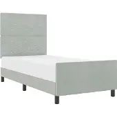 vidaXL Boxspring bed met hoofdeinde Lichtgrijs 100 x 200 cm Fluweel