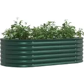 vidaXL Verhoogd bed Groen 160 x 80 x 44 cm Staal