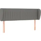 vidaXL Hoofdbord met randen 147x23x78/88 cm stof donkergrijs