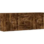 vidaXL Dressoirs 3 st bewerkt hout gerookt eikenkleurig