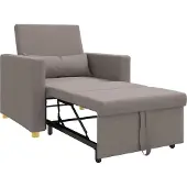 vidaXL Uittrekbare slaapbank eenpersoons Taupe 90 x 165 x 87 cm Stof