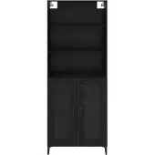 vidaXL Highboard Zwart Eiken 69,5 x 34 x 180 cm Bewerkt hout