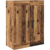 vidaXL Highboard 2 st Oud Hout 69,5 x 34 x 180 cm Bewerkt hout