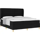 vidaXL Boxspring bed met hoofdeinde Zwart 200 x 180 cm Stof