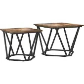 vidaXL Bijzettafelset 2 st Rook Eiken 50 x 50 x 40 cm