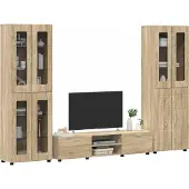 vidaXL Tv-meubelset FLORIN 3 st Sonoma Eik Bewerkt hout