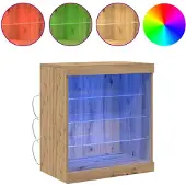vidaXL LED Dressoir Artisan Eiken 60,5 x 37 x 67 cm Bewerkt hout
