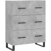 vidaXL Hoge kast 69,5x34x180 cm bewerkt hout betongrijs
