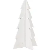 vidaXL Kerstdecoratie kerstboom 69,5 cm massief grenenhout wit
