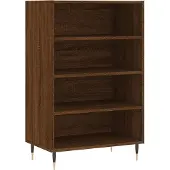 vidaXL Hoge kast 57x35x90 cm bewerkt hout bruin eikenkleur