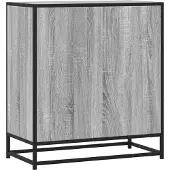 vidaXL Dressoir 68x35x76 cm bewerkt hout en metaal grijs sonoma