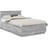 vidaXL Bedframe met hoofdeinde Grijs sonoma 120 x 190 cm Bewerkt hout