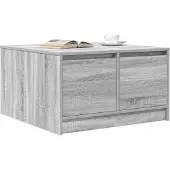 vidaXL Salontafel met lades 70,5x70x40 cm grijs Sonoma