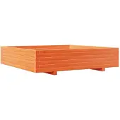 vidaXL Plantenbak 110x110x26,5 cm massief grenenhout wasbruin