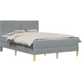 vidaXL Bedframe Bedframe Lichtgrijs 120 x 190 cm Polyester