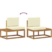 vidaXL 4 st Buiten bank set Massief Acacia Hout en Polyester