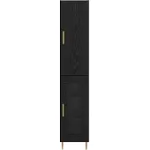 vidaXL Highboard 2 pcs Zwart Eiken 34,5 x 34 x 180 cm Bewerkt hout