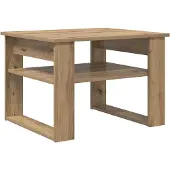 vidaXL Salontafel Artisan Eiken 64 x 54 x 44 cm Bewerkt hout