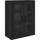 vidaXL Highboard 2 st Zwart Eiken 69,5 x 34 x 180 cm Bewerkt hout