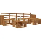 vidaXL Buiten bank set 6 st Naturel